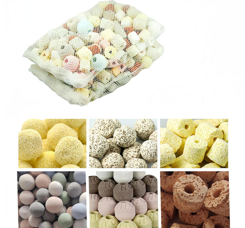 1000g, 2.2lb Aquarium Bio Media, 6 in 1 Ceramic Filter Media for Sump Filter, Activated Carbon Bio Balls