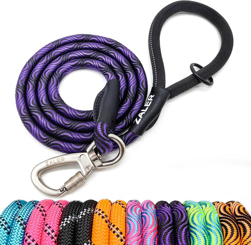 Rope Dog Leash, Heavy Duty Nylon Pet Lead with Carabiner for Large and Medium Dogs, Available in Various Lengths (4FT,