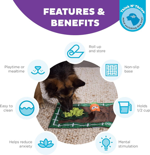 2 Outward Hound by Nina Ottosson Activity Matz Garden Game Plush Dog Puzzle Mat Dog Enrichment Dog Toy, Level