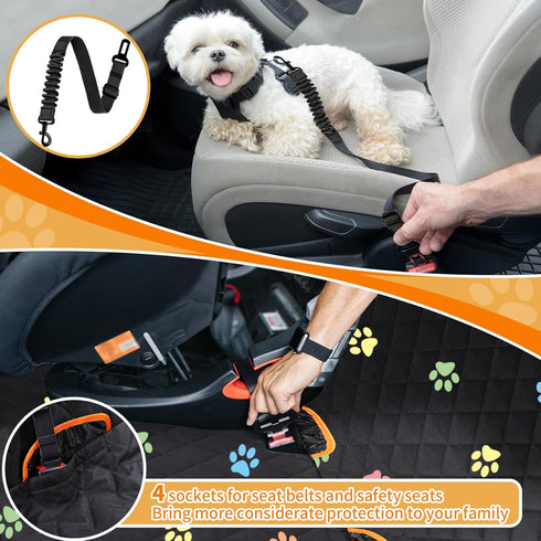 Famstar 100% 600D 6-Layer Hammock Large Dog Car Seat Cover for Back Seat Waterproof Durable Scratchproof Nonslip