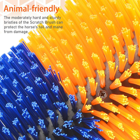 2PCS Livestock Scratch Brushes, Horse Scratcher Massage Brush Kit, Yellow