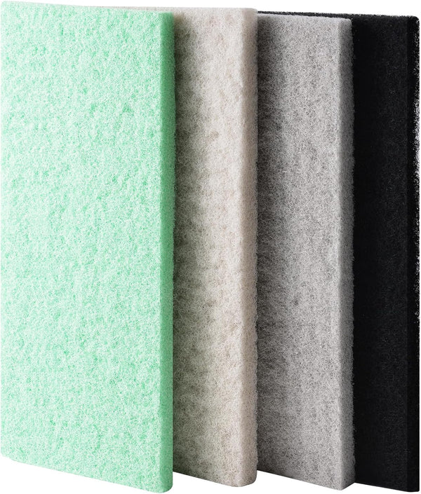 4-Pack Mixed Aquarium Filter Sponge, Cut-to-Fit Filter Media with Ammonia&Carbon&Phosphate Reducer, Aquarium