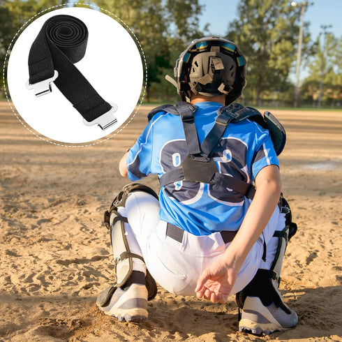 Shappy 13 Inch Replacement Straps for Baseball Catchers Gear, Youth Leg Guard Straps in Black Silver