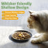 2Pcs Whisker Friendly Cat Dishes Set 6.7", Stainless Steel Shallow Cats Bowls, Wide Metal Food Bowl, Outdoor Kitten Small Animals Feeding Wet & Dry Food Dish to Prevent Whisker Fatigue(13 OZ)
