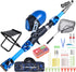LEOFISHING 170cm/5.6ft Kids Fishing Rod Set, Portable Telescopic Poles with Collapsible Chair, Net, Carrier Bag for