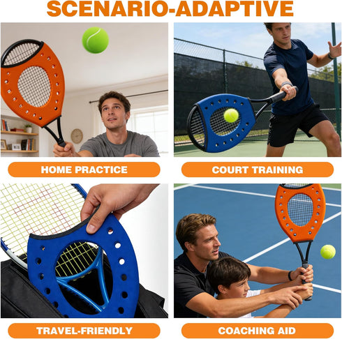 Set 2 MR Sweet Spot Trainer, Tennis Racket Sweet Spot Trainer Protection Cover, Tennis Pointer Swing Training Aid