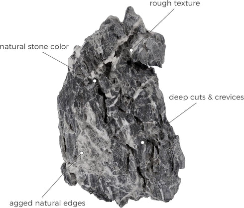 6 PCS Natural Seiryu Stones, 6-8'' Slate Stones for Aquariums, Terrariums, and Reptile Enclosures