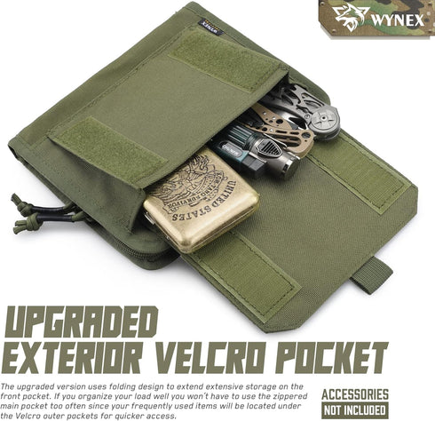 WYNEX Tactical Folding Admin Pouch, Molle Tool Bag with U.S Patch, Utility Organizer