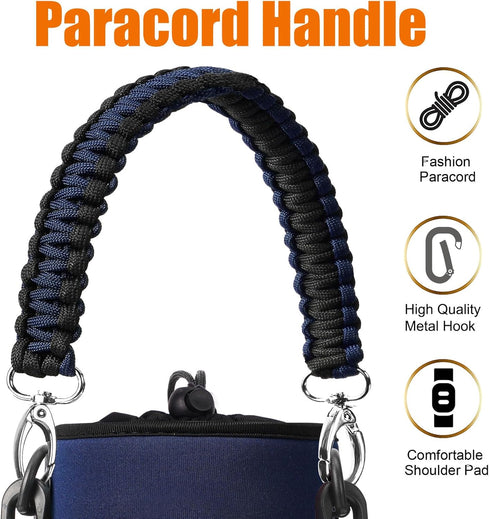 32/40/64/128 oz 2 AceTreker Neoprene Insulated Water Bottle Carrier Bag, Sling Bag Sleeve Pouch Holder with Strap