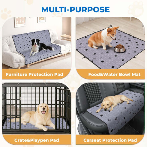 2 Pack 18"x 24" Fostanfly Reusable Puppy Pads, Washable Pee Pads for Dogs, Absorbent and Leakproof Wee Wee Mat