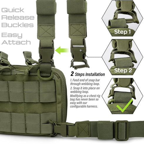 WYNEX Tactical Mag Admin Pouch, Molle Utility Tool Organizer with Triple Stacker Holder