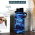 Pavilion Badass 32 oz. Stainless Steel Water Bottle, Reusable Leak Proof BPA-Free Flask, Camouflage Bottle, Blue