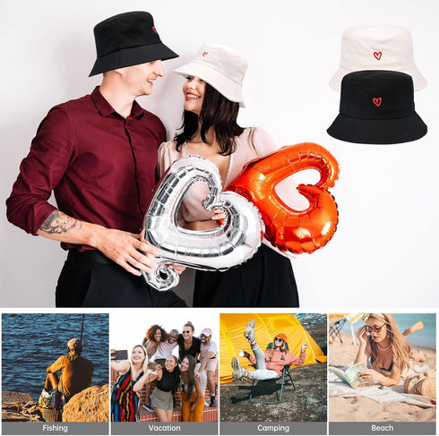 YAMEIZE Bucket Hat for Women and Men, Travel Sun Beach Embroidered Fisherman Hat