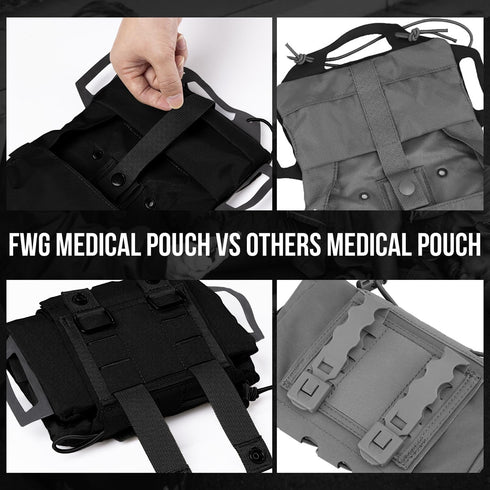 Tactical IFAK Pouch, Rapid Tear-Away First Aid Kit Two-Piece System Medical Pouches Emergency Survival Bag for Outdoor