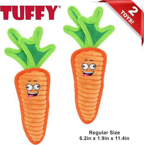 2 Pack) TUFFY - World's Tuffest Soft Dog Toy - Funny Food- Squeaker -Multiple Layers. Made Durable, Strong & Tough.