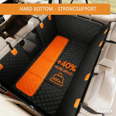 JHWSXWAWJ Hammock 400LBS,for Large Dog Car Seat Cover for Back Seat with Mesh Viewing Window, Waterproof Quilted Style