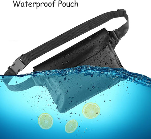 Waterproof Waist Pouch 2-Pack, Dry Bag Fanny Pack for Swimming, Snorkeling, and Beach Activities