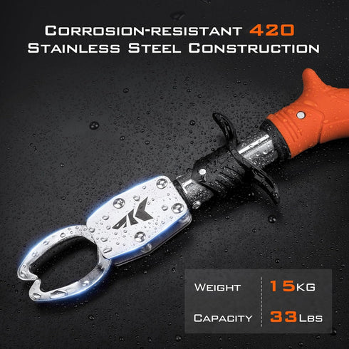 KastKing Paradox Fishing Pliers, Angled Fish Lip Gripper, Saltwater Resistant 420 Stainless Steel Fishing Tools