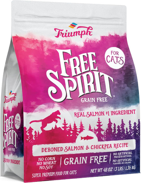 Triumph Free Spirit Deboned Salmon & Chickpea Recipe Dry Cat Food, 3 lb