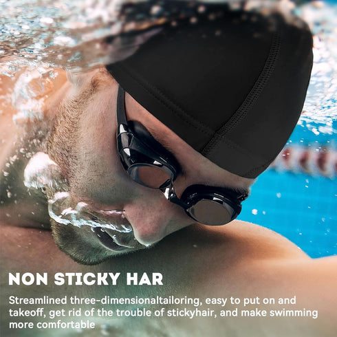 Swim Cap for Adult Men Women, High Stretch Lycra Fabric Swimming Cap, Non-Waterproof