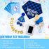 Sumind 18 Pcs Dog Birthday Party Supplies, Pet Birthday Bandana, Balloon Banner, Hat with 0-8 Figures, Touch Ink Pad,