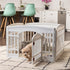 IRIS USA Dog Playpen, 4-Panel 24" Pet Playpen with Door, Indoor/Outdoor Customizable White