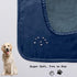 100% Waterproof Dog Blanket - 68x82 inches Soft Leak Proof Pet Couch Throw, Washable, Navy Blue+Stone Blue