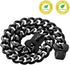 Black Cuban Link Dog Chain Collar 19mm with Secure Snap Buckle for Small Medium Pitbull (24")