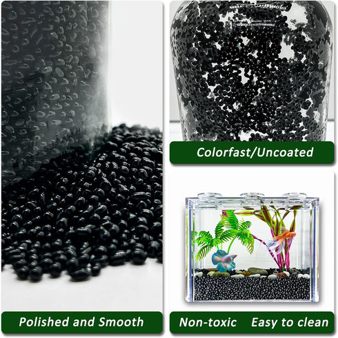 BXI 2.2 Lbs Small Aquarium Substrate Gravel, Polished Smooth Fish Tank Gravel for Decorative Stones