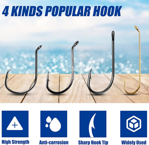 Fishing Hooks Bobbers Tackle Kit, 200pcs Basic Fishing Tackle Box Set Include Fishing Hooks Bobbers Weights Snap Swivels Freshwater Terminal Tackle Kit for Kids Starter Beginners