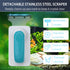 4 Inch Pawfly Aquarium Strong Magnetic Brush Stain Cleaner with Detachable Stainless Steel Scraper and Non-Slip Handle