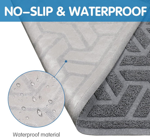 UPSKY Cat Litter Mat, Large Litter Box Mat 35" x 24" for Cat Litter, Waterproof and Soft on Paws