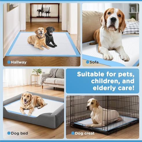 37"x 54" 6 30 Counts, iweepet Enormous Dog Training Potty Pads, Thicken Super Absorbent & Leak-Proof Layers Puppy Pads