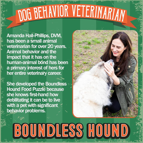 Boundless Hound 5C Food Puzzle Feeder for Large or Medium Dogs, Mentally Stimulating Enrichment Toy, Made in USA