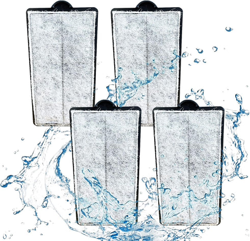 TARARIUM 4Pcs Aquarium Filters Replacement - Active Carbon Cartridges Bio Filter Plate for Hang on Back Filter Clean