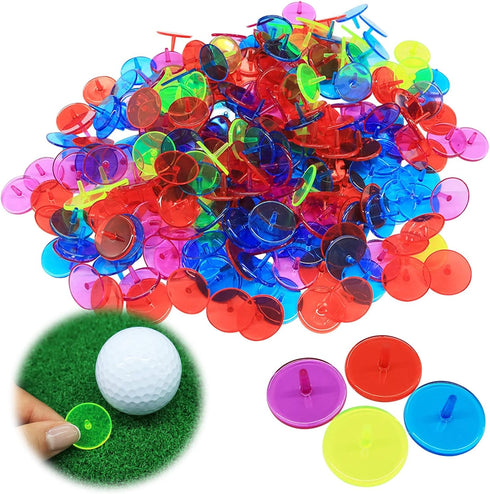 Golf Ball Markers Bulk, 50/100/150 Pcs Position Marker, Multicolor Transparent Plastic 25mm Flat Round Accessories