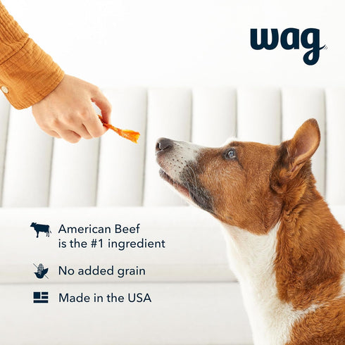 (24 oz) Amazon Brand - Wag Soft & Tender American Jerky Dog Treats Beef Recipe