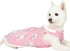 Blueberry Pet Wonderland Floral Sleeveless Dog Dress, Pink Stripe with Peter Pan Collar, Back Length 12", Pack of 1