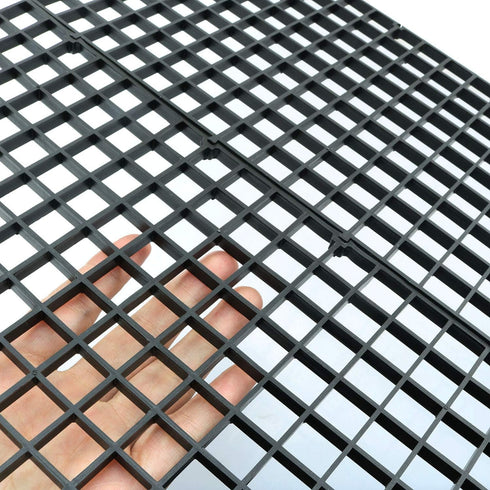 2pcs 30cm x 15cm Plastic Grid Divider Tray for Aquarium Fish Tank Bottom Isolation, Black