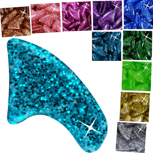 zetpo Cat Nail Caps with Adhesives and Applicators (M, 5X Glitter Random Colors, 100 pcs)