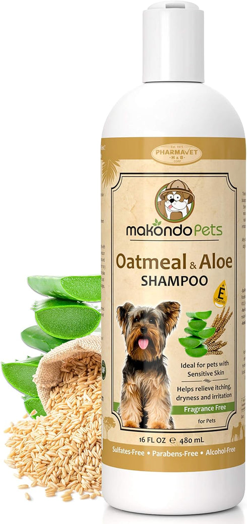 Oatmeal Shampoo for Dogs with Aloe Vera - Hypoallergenic Dog Shampoo for Allergies and Itching
