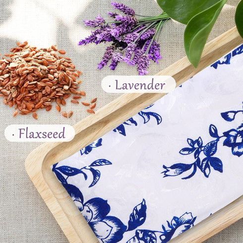 Hihealer 2-Pack Lavender Silk Eye Pillow, Relaxation Gift for Women, Weighted Eye Mask, Sinus Heating, Moist Heat Under Eye Bag, Meditation Accessory (Large Flower & Silver (Silk))