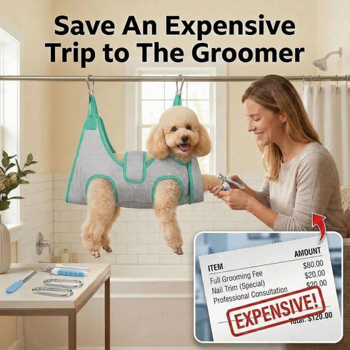 Marnonsis Hammock, Trimming, Dog Grooming Adjustable Restraint Sling for Nail Hands-Free Grooming Harness for Easy