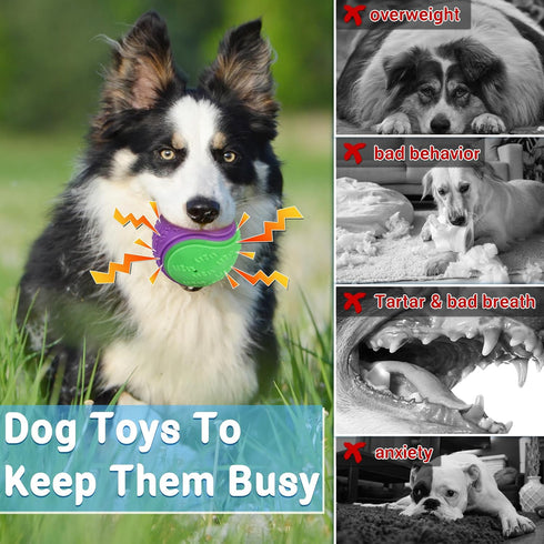 3.5in Squeaky Dog Balls - Tough Ball Toys for Dogs - Light Weight High Bouncy Dog Toy Balls (4Pcs)