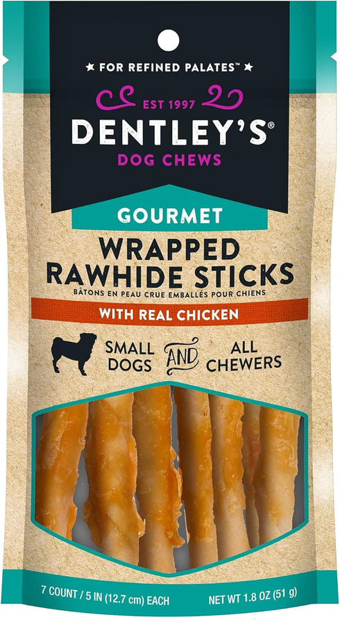 DENTLEY'S Rawhide Twists Small Dog Treat, Chicken Flavor (Small)