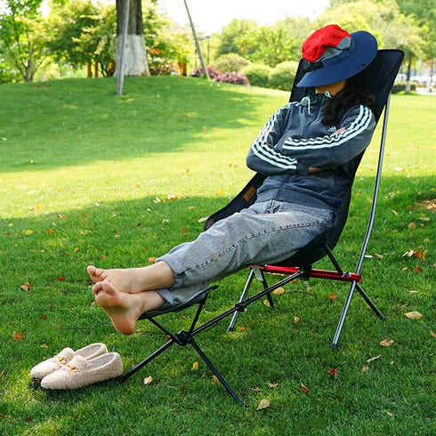 YWHWXB Portable Folding Chair Ottoman Outdoor Recliner Lazy Retractable Footrest Leg Rest Camping Moon Chair Kit