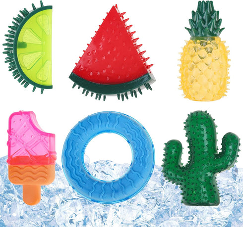 Cooling Chew Toys, 6 Pack Freezable Teething Toy Set for Puppies, Chew