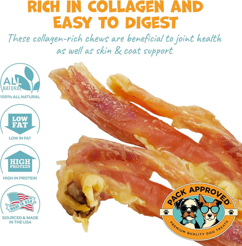Pack 4-6" (12ct) Approved Beef Tendons for Dogs - Single Ingredient Dog Treats & Chews for Small Dogs and Medium Breeds