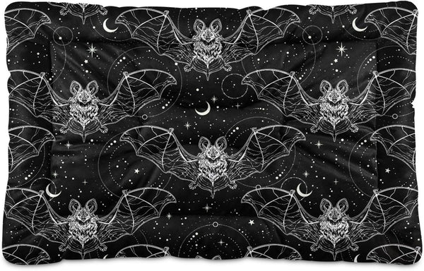 Bat Halloween Pet Bed, Cute Dog Mat, Absorbing Non-Slip Pad for Small Medium Large Dogs, 24 in x 18 in