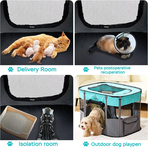 (Medium31.5" 23.6" 21.7" Portable Foldable Pet Playpen Collapsible Crates Kennel Playpen for Dog cat and Rabbit &Travel